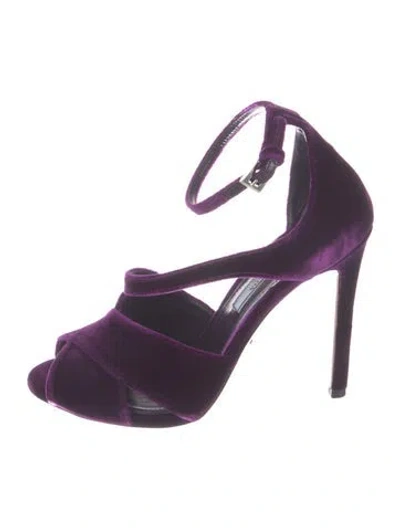 Pre-owned Prada Velvet In Purple