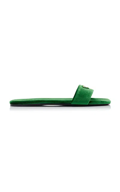 PRADA VELVET SLIDE SANDALS