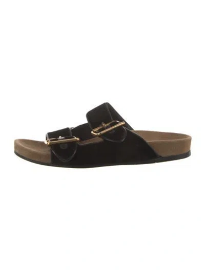 Pre-owned Prada Velvet Slides In Black