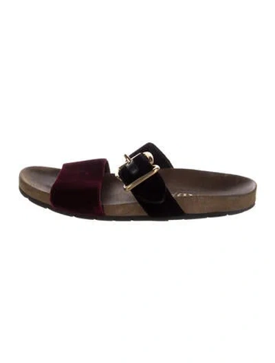Pre-owned Prada Velvet Slides In Brown