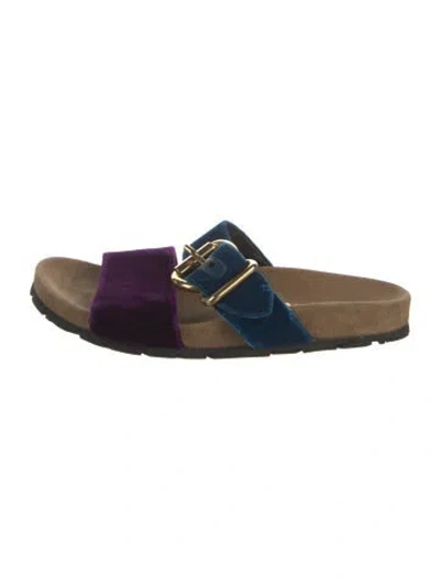 Pre-owned Prada Velvet Slides In Multi