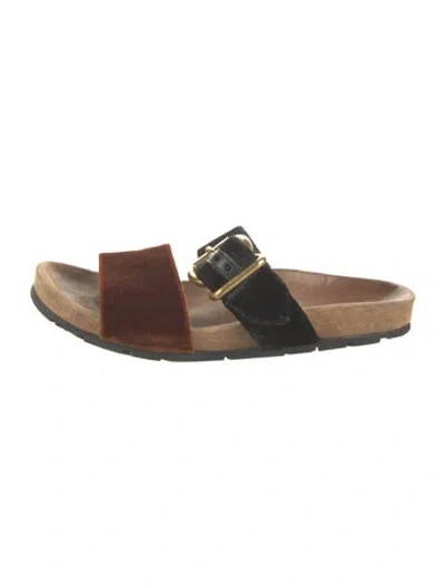 Pre-owned Prada Velvet Slides In Red
