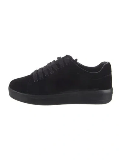 Pre-owned Prada Velvet Sneakers In Black