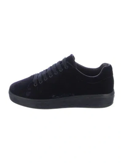 Pre-owned Prada Velvet Sneakers In Blue