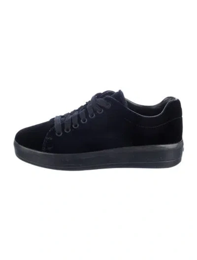 Pre-owned Prada Velvet Sneakers In Blue