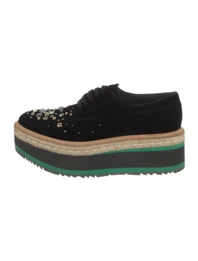 Pre-owned Prada Velvet Striped In Black