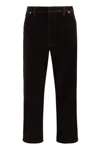 Prada Velvet Trousers In Brown