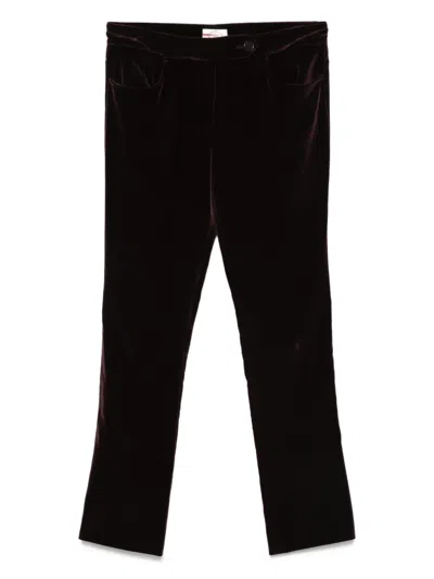 Pre-owned Prada Velvet Trousers In Purple