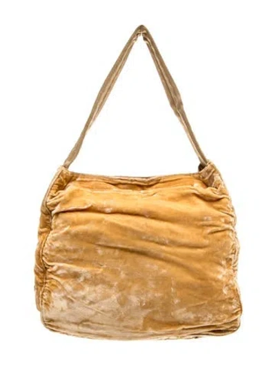 Pre-owned Prada Velvet Velvet Shoulder Bag Medium In Neutral