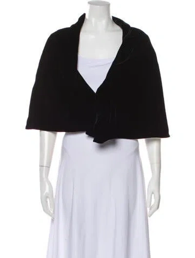 Pre-owned Prada Velvet Vintage Shawl In Black