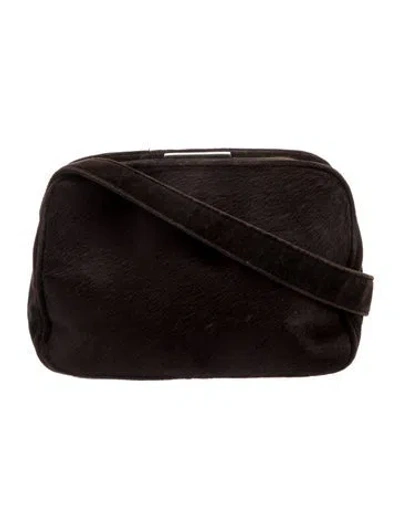 Pre-owned Prada Velvet Vintage Velluto & Cavallino Frame Shoulder Bag In Brown