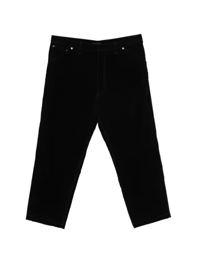 Pre-owned Prada Velvet-finish Trousers In Black