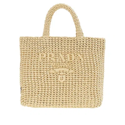 Prada Ven Raffia Tote Bag Bag In Sand