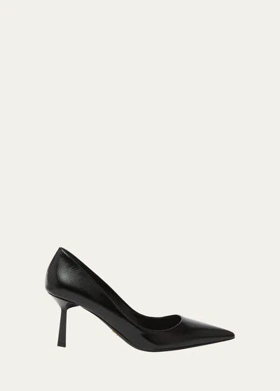 Prada Vernice Calfskin Stiletto Pumps In Nero