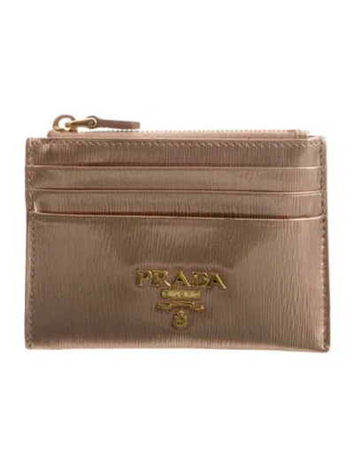 Pre-owned Prada Vernice Leather Wallet In Pink
