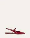 Prada Patent Leather Slingback Ballerinas In Cherry