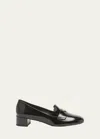 Prada Vernice Patent Loafer Pumps In Nero