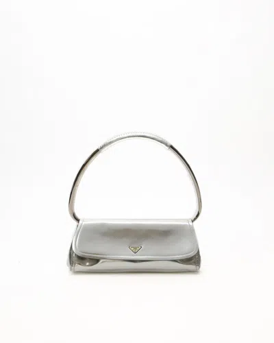 Prada Vernice Swing Bag In Silver