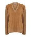 Prada Versatile Knitted Sweater In Brown
