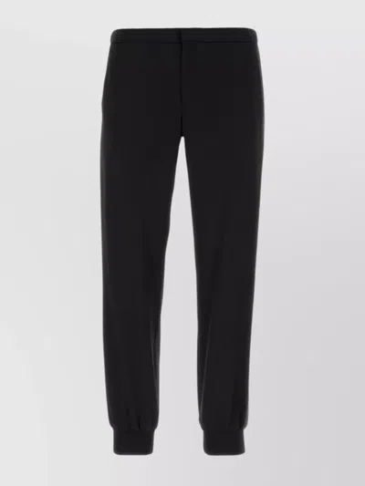PRADA VERSATILE WOOL GABARDINE PANTS WITH ELASTIC WAISTBAND