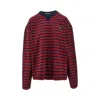 Prada Versized T-shirt With Striped Motif In Red