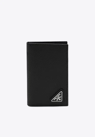 Prada Vertical Bi-fold Leather Wallet