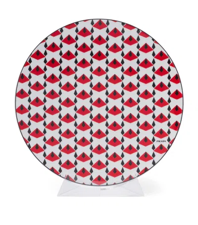 Prada Vienna Plate In Red