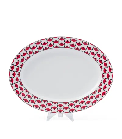 Prada Vienna Serving Plate In Red