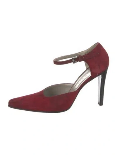 Pre-owned Prada Vintage 1990's D'orsay Pumps In Burgundy