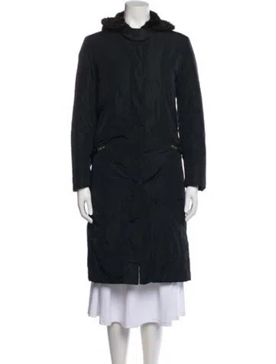 Pre-owned Prada Vintage 1990's Fur Coat In Black