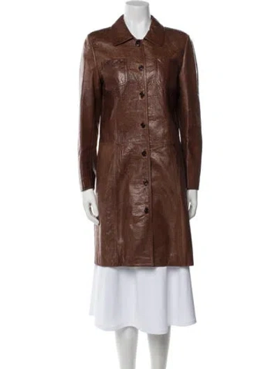 Pre-owned Prada Vintage 1990's Trench Coat In Brown