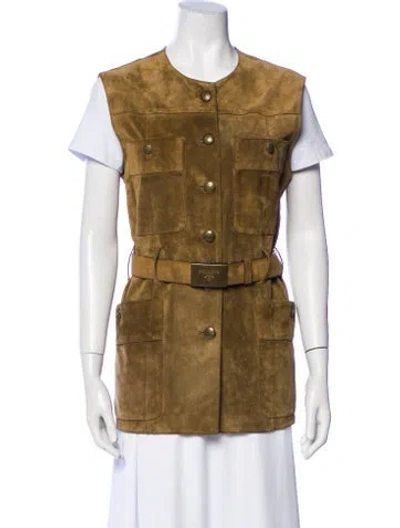 Pre-owned Prada Vintage 1993 Vest In Brown
