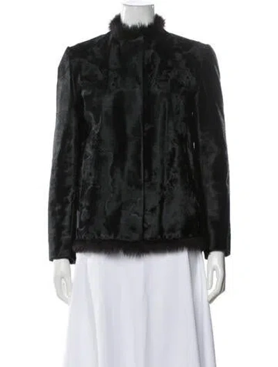 Pre-owned Prada Vintage 1998 Fur Jacket In Black