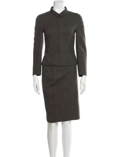 Pre-owned Prada Vintage 1998 Skirt Suit In Gray
