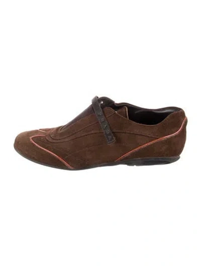 Pre-owned Prada Vintage 2000's Athletic Sneakers In Brown