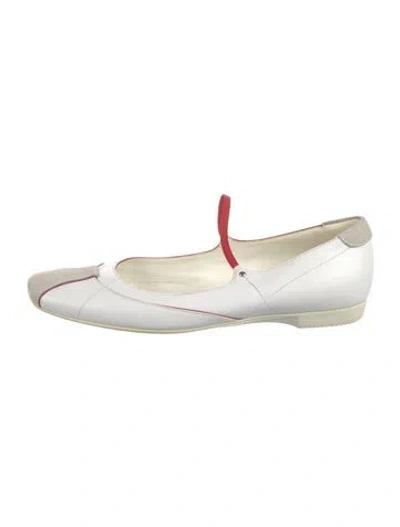Pre-owned Prada Vintage 2000's Ballet Flats In White