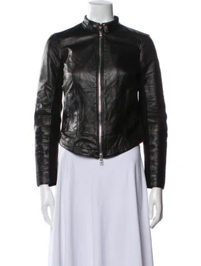 Pre-owned Prada Vintage 2000's Biker Jacket In Black