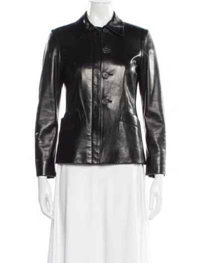 Pre-owned Prada Vintage 2000's Biker Jacket In Black