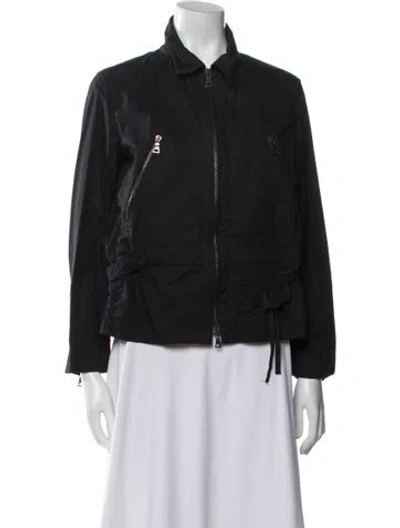 Pre-owned Prada Vintage 2000's Biker Jacket In Blue