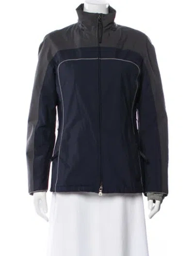 Pre-owned Prada Vintage 2000's Biker Jacket In Gray