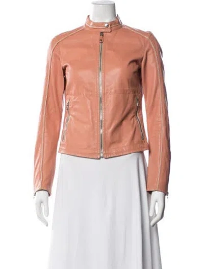 Pre-owned Prada Vintage 2000's Biker Jacket In Orange