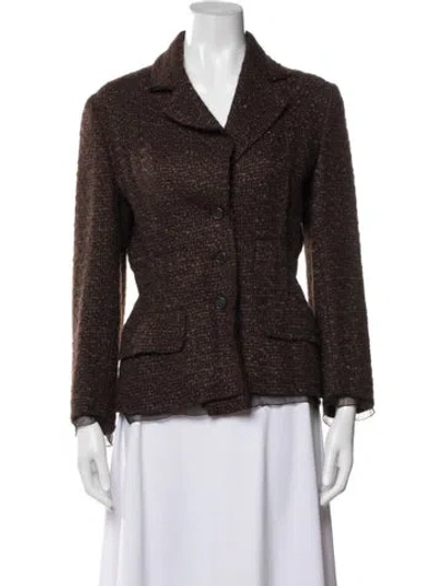 Pre-owned Prada Vintage 2000's Blazer In Brown/grey