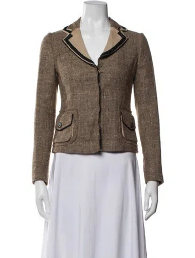 Pre-owned Prada Vintage 2000's Blazer In Brown/neutrals