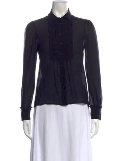 Pre-owned Prada Vintage 2000's Blouse In Black