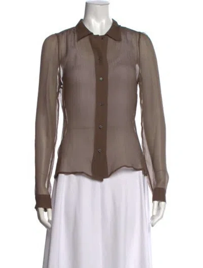 Pre-owned Prada Vintage 2000's Blouse In Brown