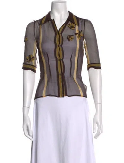 Pre-owned Prada Vintage 2000 Blouse In Brown