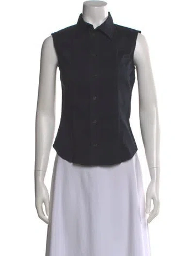 Pre-owned Prada Vintage 2000's Button-up Top In Black