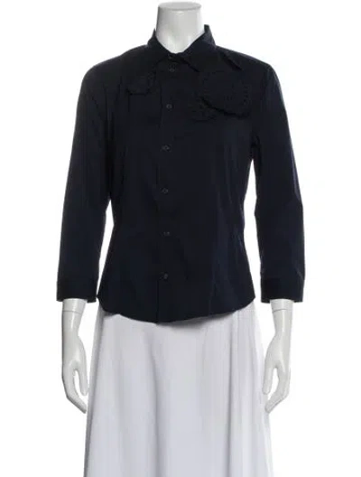 Pre-owned Prada Vintage 2000's Button-up Top In Blue