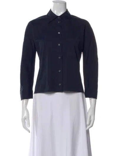 Pre-owned Prada Vintage 2000's Button-up Top In Blue