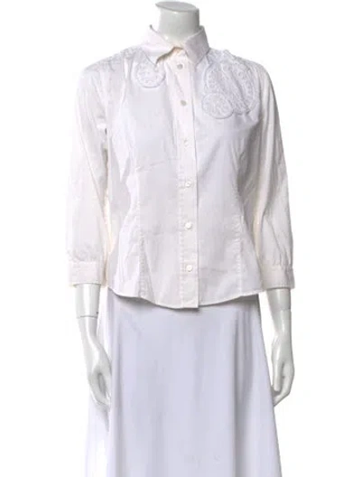 Pre-owned Prada Vintage 2000's Button-up Top In White